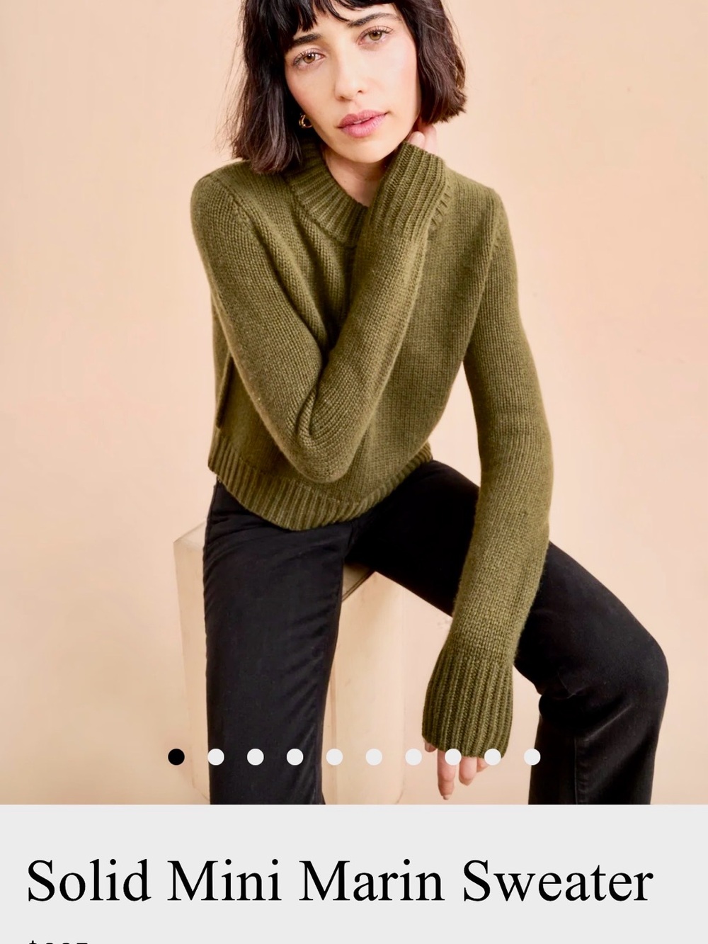 La Ligne Mini Marin Olive Green Women's Crewneck wool/cashmere Sweater-size L